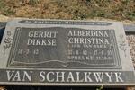 SCHALKWYK Gerrit Dirkse, van 1942- & Alberdina Christina VAN VARIK 1942-1997 