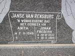 RENSBURG Johan Frederik, Janse van 1933-1989 & Anita 1949-