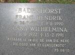 BADENHORST Frans Hendrik 1911-1990 & Anna Wilhelmina 1922-1991