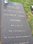 HESLOP Elizabeth Louisa Susanna nee JANSE VAN NIEWENHUIZEN 1911-1979