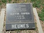 HEUNES Aletta Sophia 1918-1990