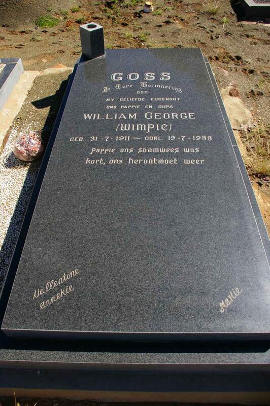 GOSS William George 1911-1988