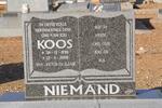NIEMAND Koos 1938-2000