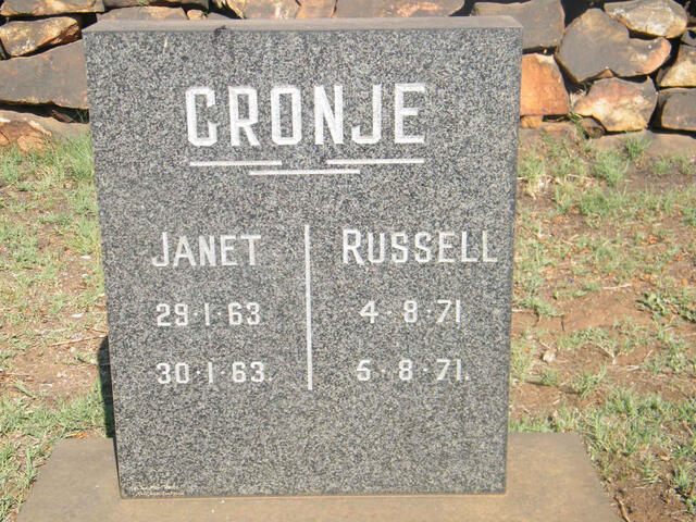 CRONJE Janet 1963-1963 :: CRONJE Russell 1971-1971