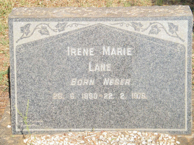LANE Irene Marie nee NESER 1890-1979