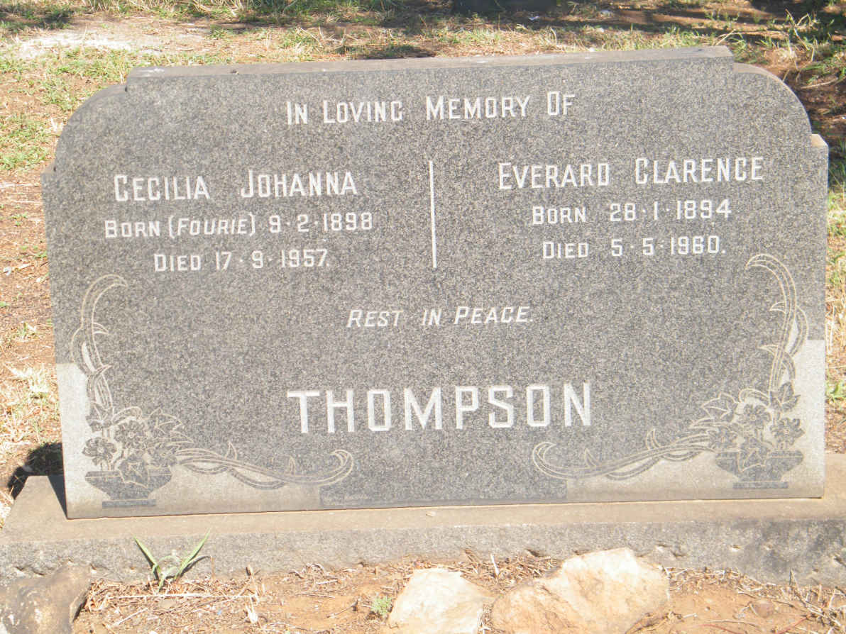THOMPSON Everard Clarence 1894-1960 & Cecilia Johanna FOURIE 1898-1957