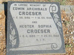 CROESER Edwin Archibald 1886-1930 & Hester Sophia 1889-1982