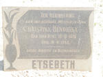 ETSEBETH Christina Hendrika nee VAN WYK 1878-1949