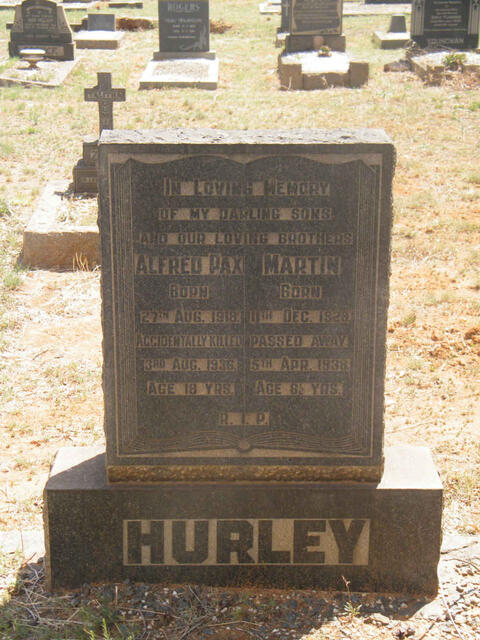 HURLEY Alfred Pax 1918-1936 :: HURLEY Martin 1929-1938