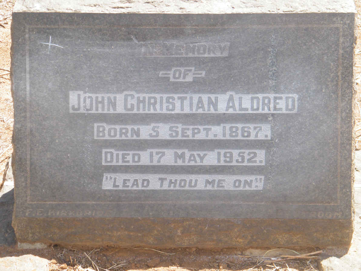 ALDRED John Christian 1867-1952
