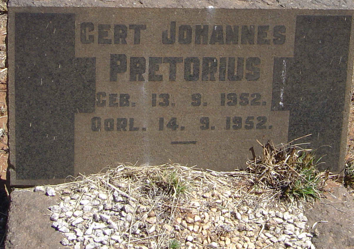 PRETORIUS Gert Johannes 1952-1952