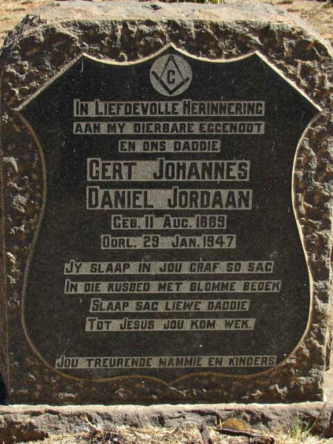 JORDAAN Gert Johannes Daniel 1889-1947