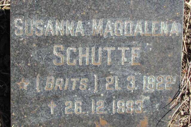 SCHUTTE Susanna Magdalena nee BRITS 1922-1993