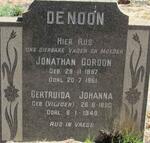 NOON Jonathan Gordon, de 1897-1961 & Gertruida Johanna VILJOEN 1890-1949