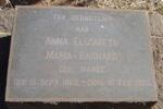 BARNARD Anna Elizabeth Maria nee MAREE 1865-1955