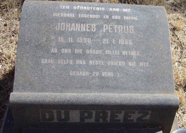 PREEZ Johannes Petrus, du 1890-1955