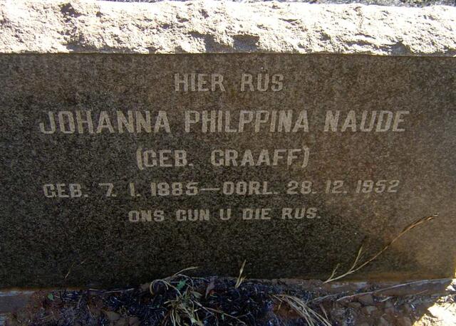 NAUDE Johanna Philippina nee GRAAFF 1885-1952