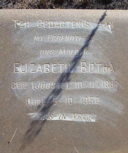 BOTHA Elizabeth nee JOOSTE 1887-1952