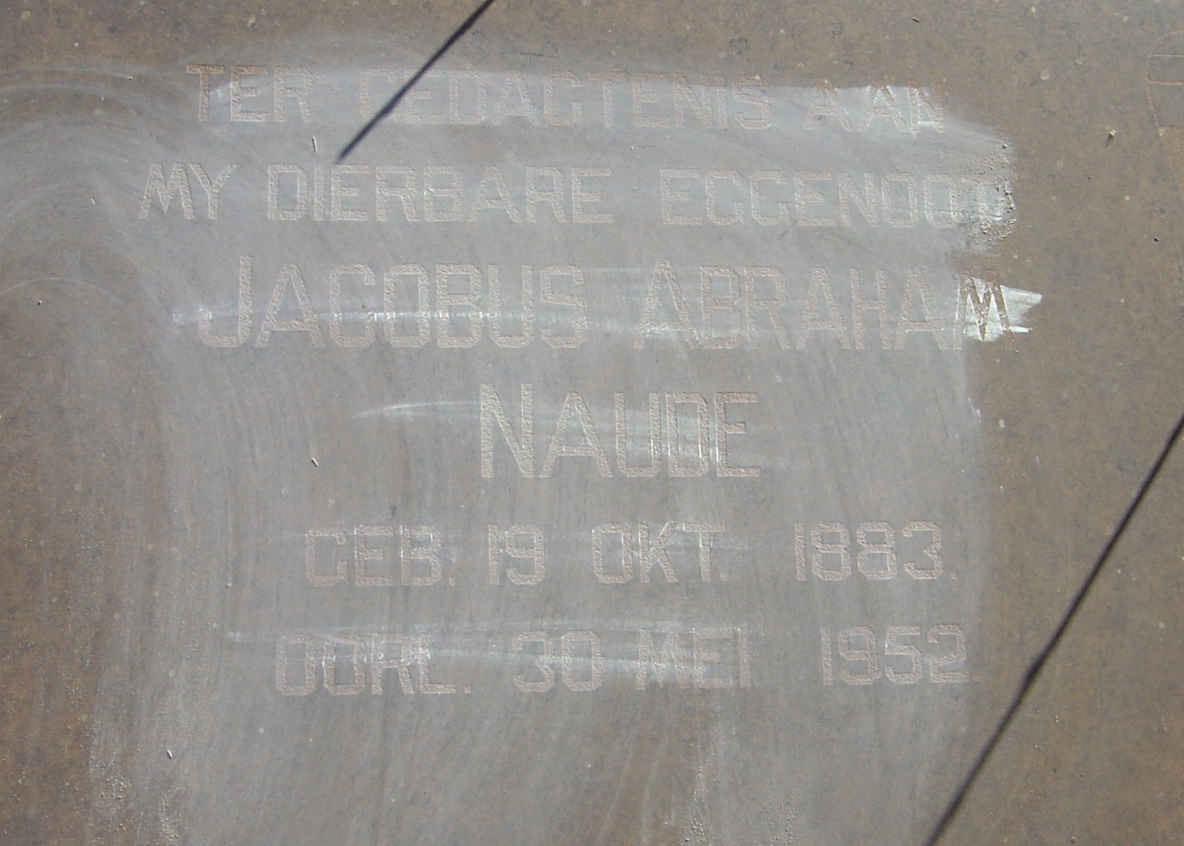 NAUDE Jacobus Abraham 1883-1952