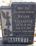 HALLETT William Elexander 1954-1954