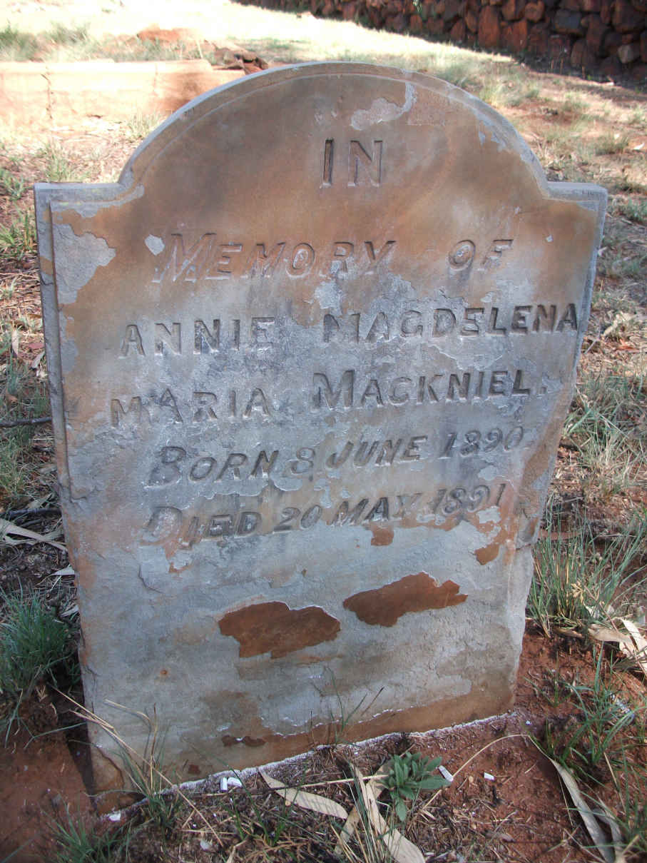 MACKNIEL Annie Magdalena Maria 1890-1891