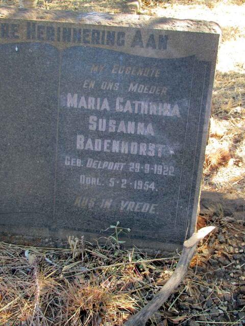 BADENHORST Maria Cathrina Susanna nee DELPORT 1922-1954