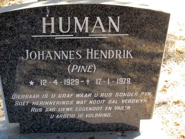 HUMAN Johannes Hendrik 1929-1978
