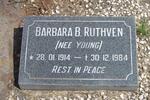 RUTHVEN Barbara B. nee YOUNG 1914-1984