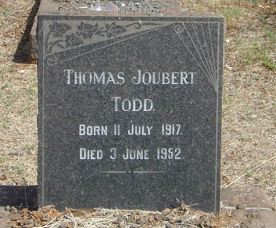 TODD Thomas Joubert 1917-1952