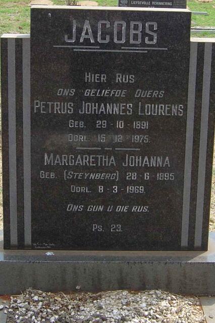 JACOBS Petrus Johannes Lourens 1891-1975 & Margaretha Johanna STEYNBERG 1895-1969
