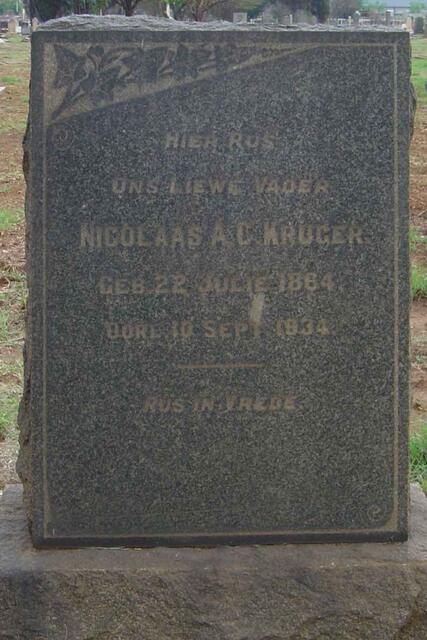 KRUGER Nicolaas A.C. 1864-1934