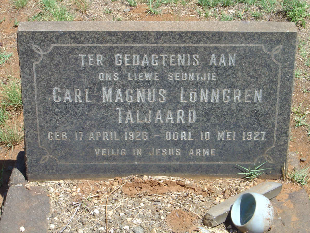 TALJAARD Carl Magnus Lönngren 1926-1927
