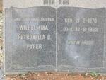 PYPER Wilhelmina Petronella C. 1870-1963