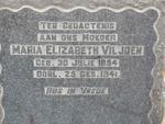 VILJOEN Maria Elizabeth 1854-1941