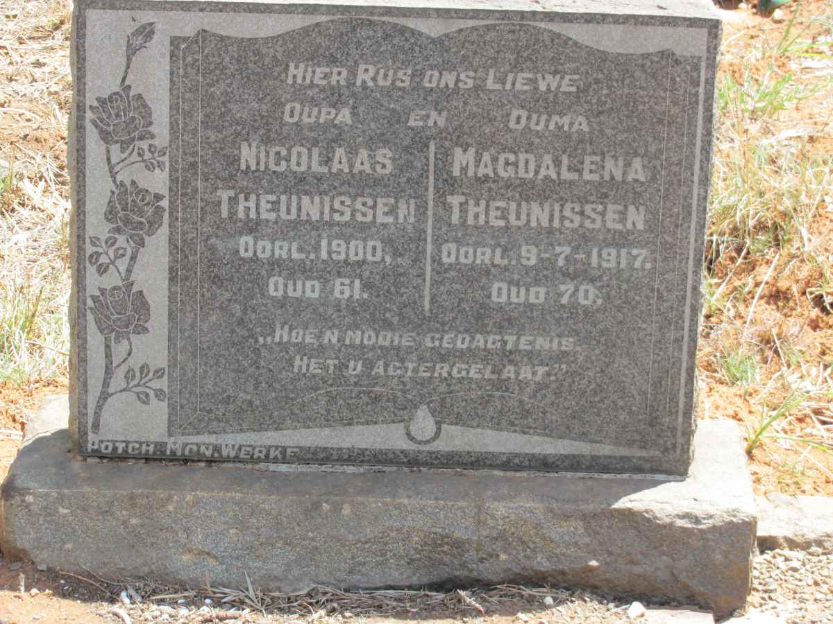 THEUNISSEN Nicolaas -1900 & Magdalena -1917