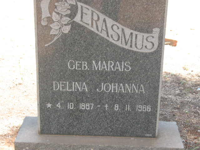 ERASMUS Delina Johanna nee MARAIS 1887-1966