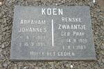 KOEN Abraham Johannes 1903-1995 & Renske Zwaantje PRAK 1908-1987