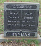 SNYMAN Willem Frederick 1893-1937 & Maria Cornelia 1894-1969