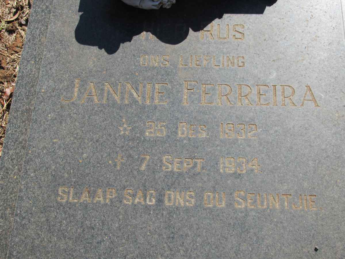 FERREIRA Jannie 1932-1934
