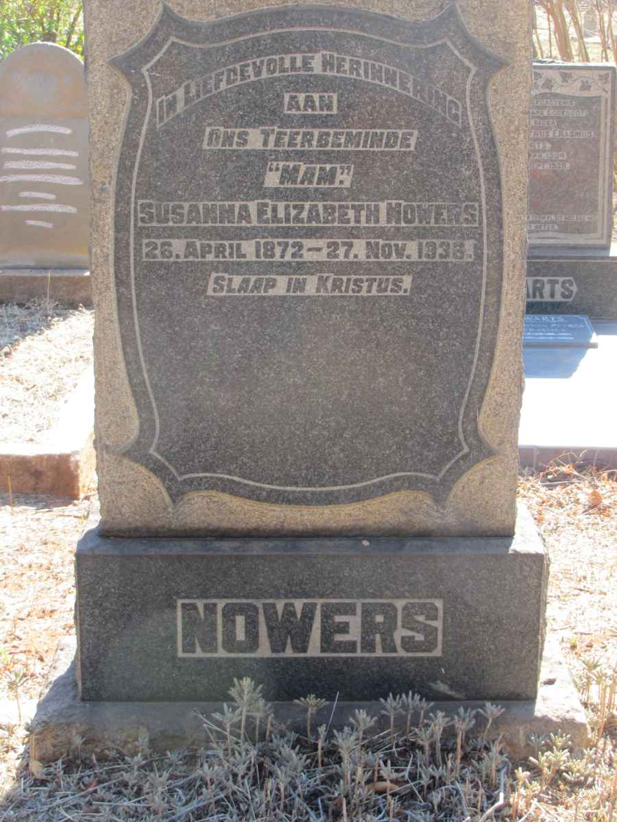 NOWERS Susanna Elizabeth 1872-1936
