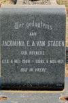 STADEN Jacomina E.A., van nee REYNEKE 1908-1971