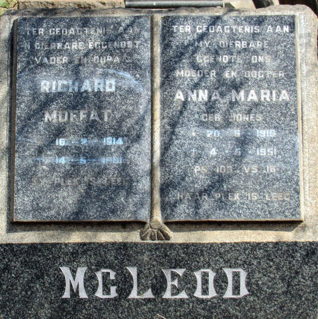 McLEOD Richard Muffat 1914-1981 & Anna Maria JONES 1916-1951