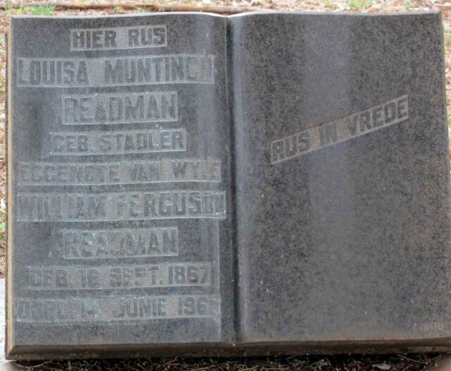 READMAN Louisa Muntingh nee STADLER 1867-1960