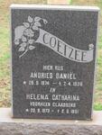 COETZEE Andries Daniël 1874-1936 & Helena Catharina CLAASSENS 1873-1951