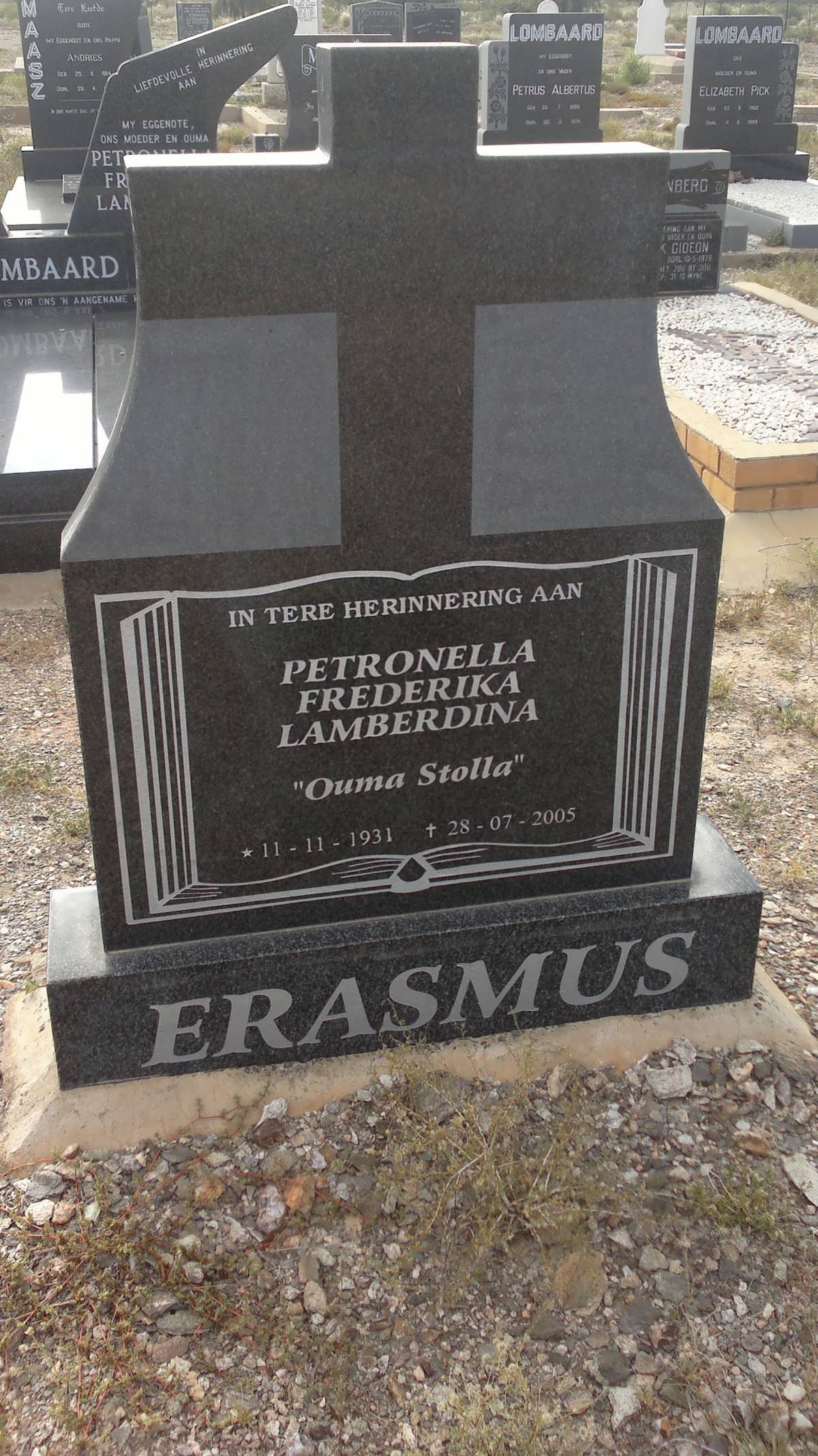 ERASMUS Petronella Frederika Lamberdina 1931-2005