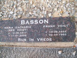 BASSON Frank Voigt 1954-1993 :: BASSON Maria Zacharia nee VOIGT 1917-2006