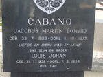 CABANO Jacobus Martin 1929-1973 :: CABANO Louis Johan 1958-1988