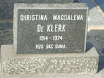 KLERK Christina Magdalena, de 1914-1974