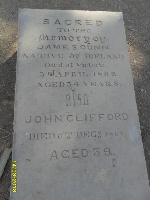 DUNN James -1862 :: CLIFFORD John -1867