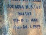 UYS Johanna M.S. nee UYS 1859-1930